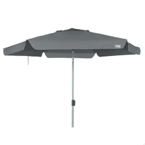 Aktive Sombrilla amplio jardín antiviento hexagonal inclinable antracita 230 cm UV50 con Base de Cemento Incluida