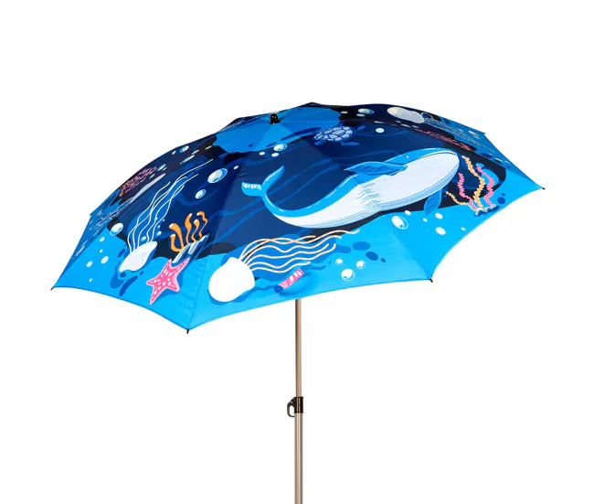 Aktive Sombrilla playa 200 cm inclinable mundo marino UV40 c/funda en Tela de Poliéster