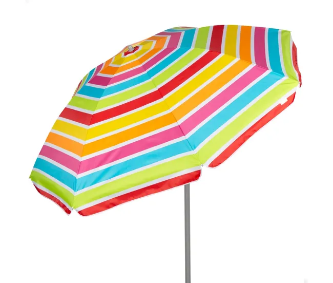 Aktive Sombrilla de playa inclinable rayas arcoíris 220 cm UV50