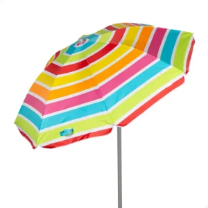 Aktive Sombrilla de playa inclinable rayas de varios colores 180 cm UV50