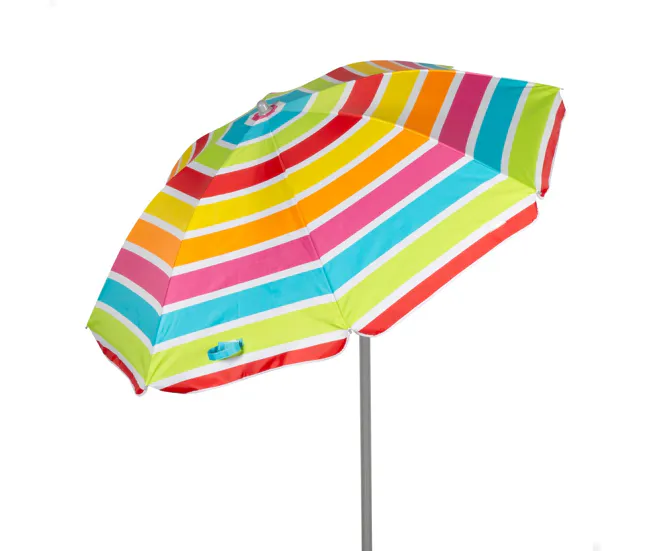 Aktive Sombrilla de playa inclinable rayas de varios colores 180 cm UV50
