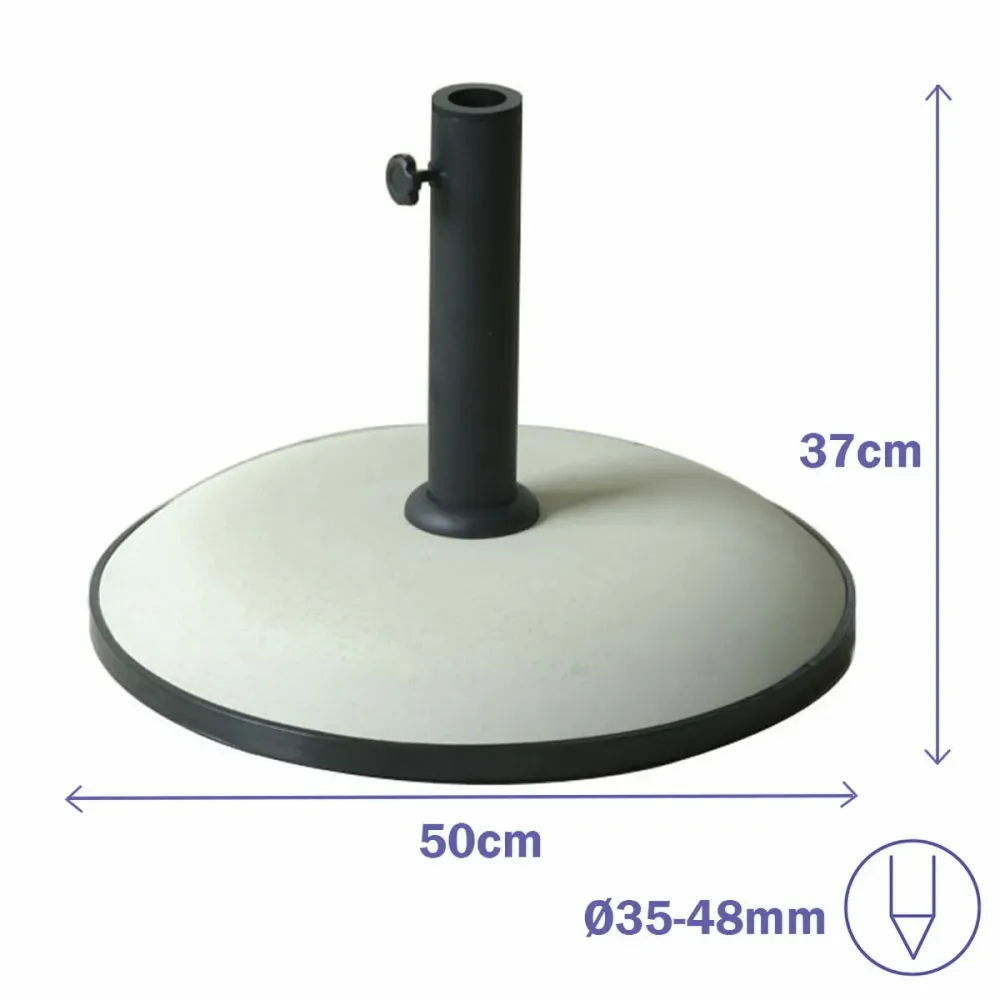 Estructura de Sombra Marbueno Base Sombrilla Redonda Cemento 50x37 cm 25KG Blanco Jardin, Piscina y Terraza 10453