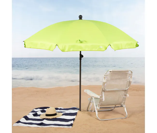 Gran Tamaño para Jardín Aktive Sombrilla playa extenso inclinable verde 200 cm UV30