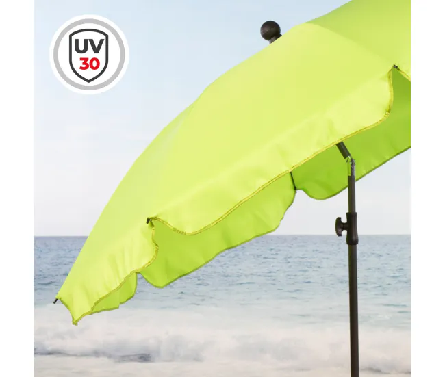 Gran Tamaño para Jardín Aktive Sombrilla playa extenso inclinable verde 200 cm UV30