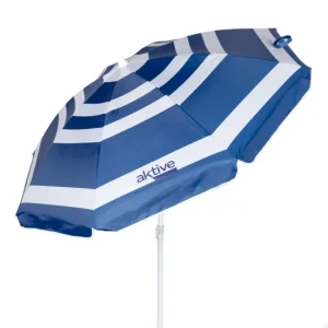 Gran Tamaño para Jardín Sombrilla playa Ø180 cm c/mástil inclinable y protección UV50 Aktive