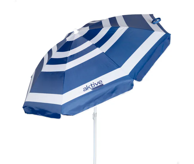 Gran Tamaño para Jardín Sombrilla playa Ø180 cm c/mástil inclinable y protección UV50 Aktive