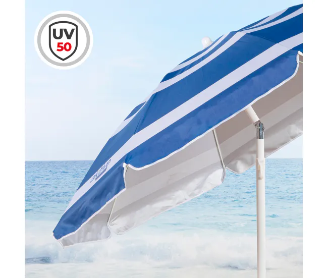Gran Tamaño para Jardín Sombrilla playa Ø180 cm c/mástil inclinable y protección UV50 Aktive