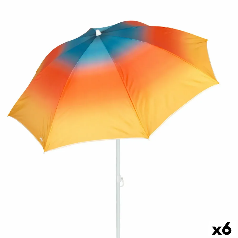 Gran Tamaño para Jardín Sombrilla de playa Aktive Policromático 180 x 195 x 180 cm (6 Unidades)