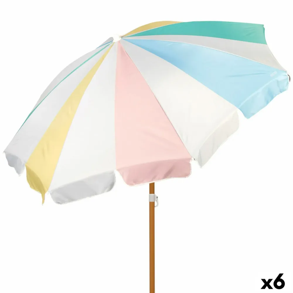 Gran Tamaño para Jardín Sombrilla de playa Aktive Ø 200 cm 20 x 185 x 20 cm (6 Unidades)