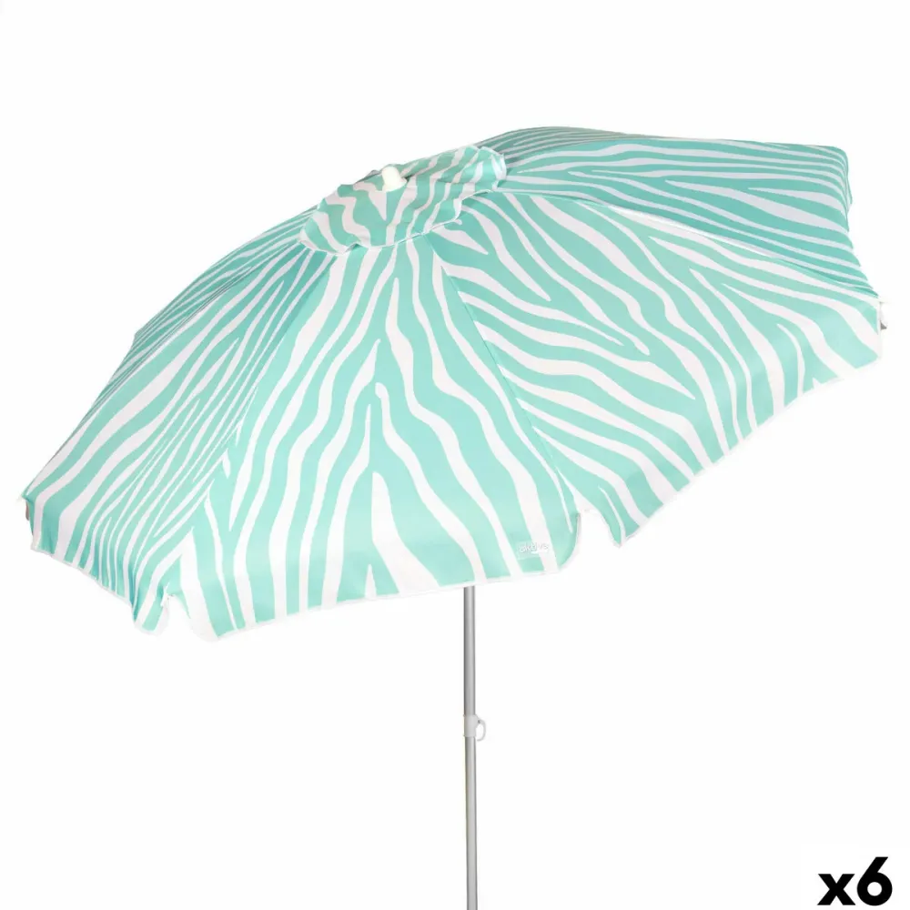 Gran Tamaño para Jardín Sombrilla de playa Aktive Azul 200 x 195 x 200 cm (6 Unidades)