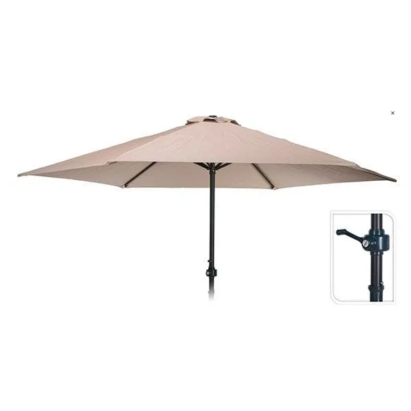 Gran Tamaño para Jardín Sombrilla de terraza 250 cm con manivela taupe