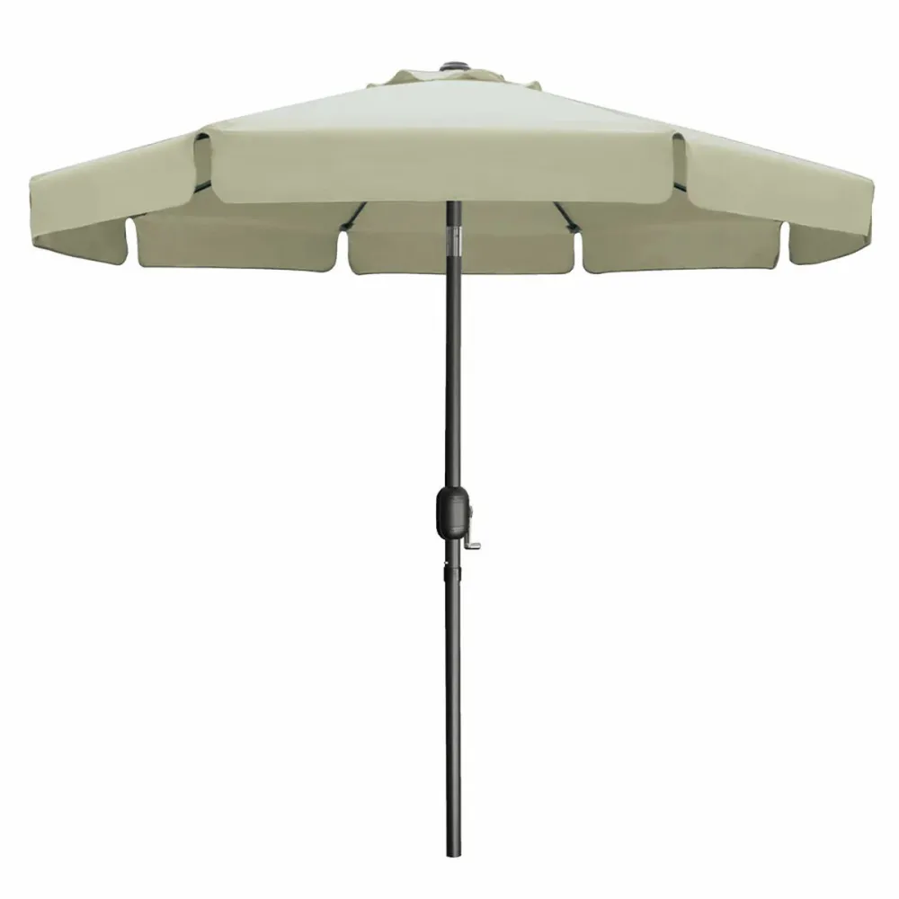 Marbueno Sombrilla Acero 8 Varillas D270 cm Tejido poliéster Beige Jardin, Piscina y Terraza 10488