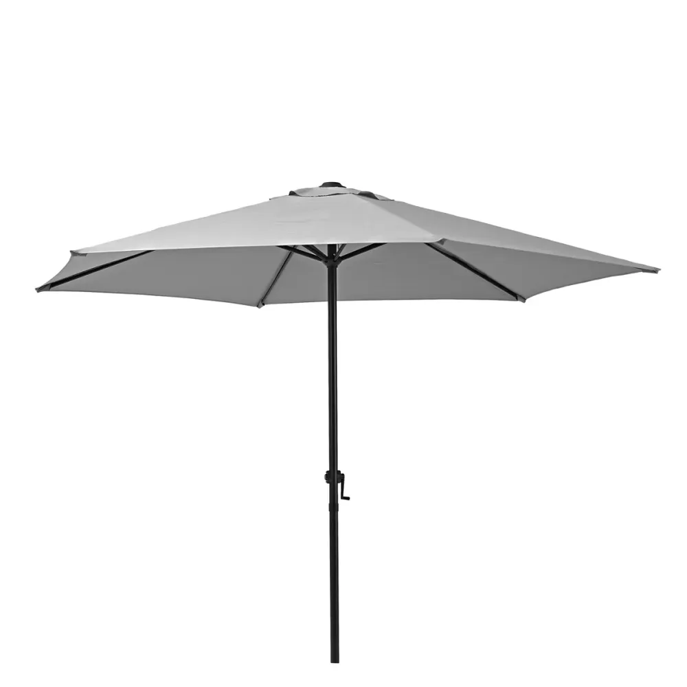 Naterial Sombrilla Para Jardín 262cm con Mástil Central y Manivela, Modelo Polar Fácil Apertura Gris