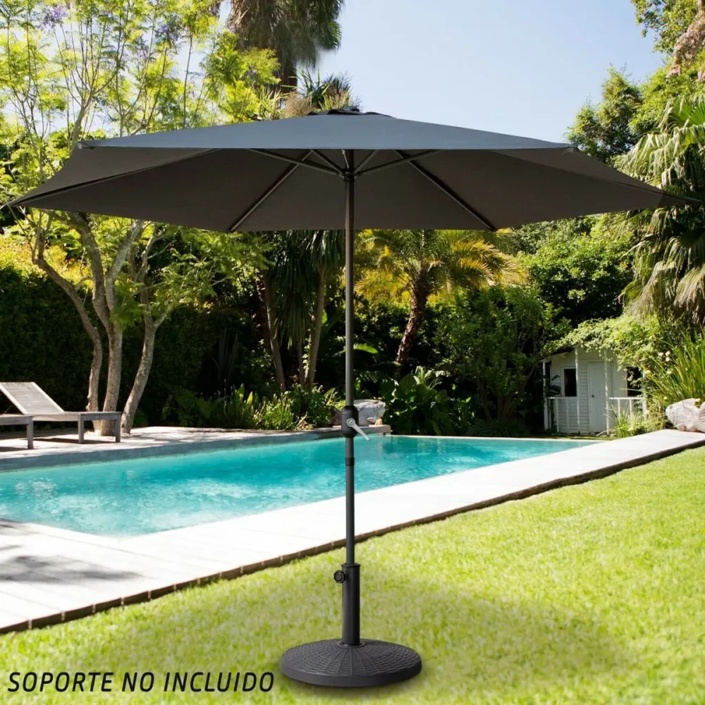 Pantalla de Sombra Sombrilla Aktive Antracita Ø 300 cm 300 x 245 x 300 cm