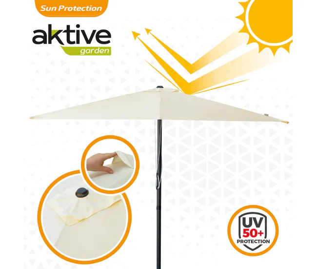 Pantalla de Sombra Sombrilla para jardín cuadrada 270x270 cm c/protección UV50 Aktive