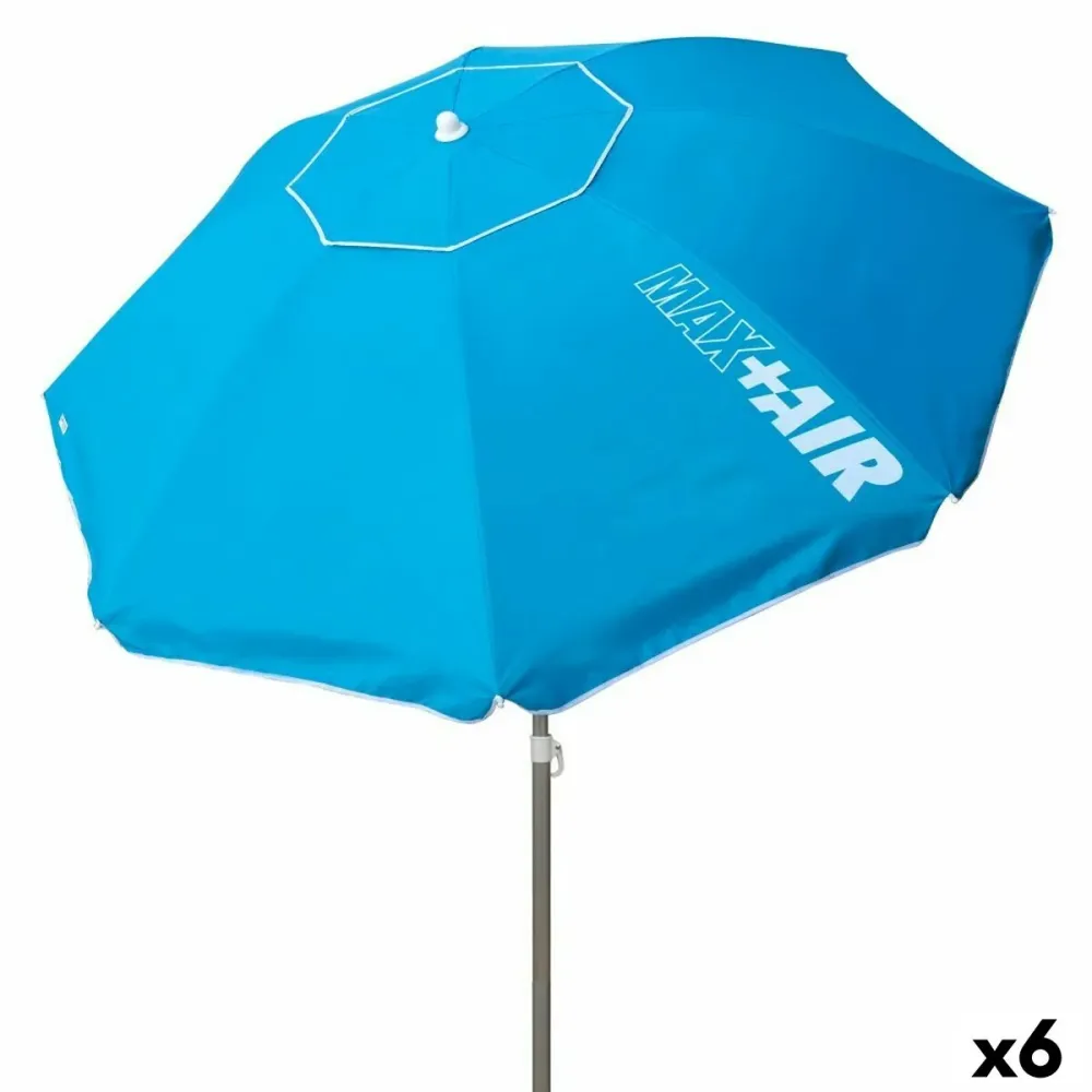 Sombrilla Aktive Azul 200 x 205 x 200 cm (6 Unidades) en Color Arena y Blanco
