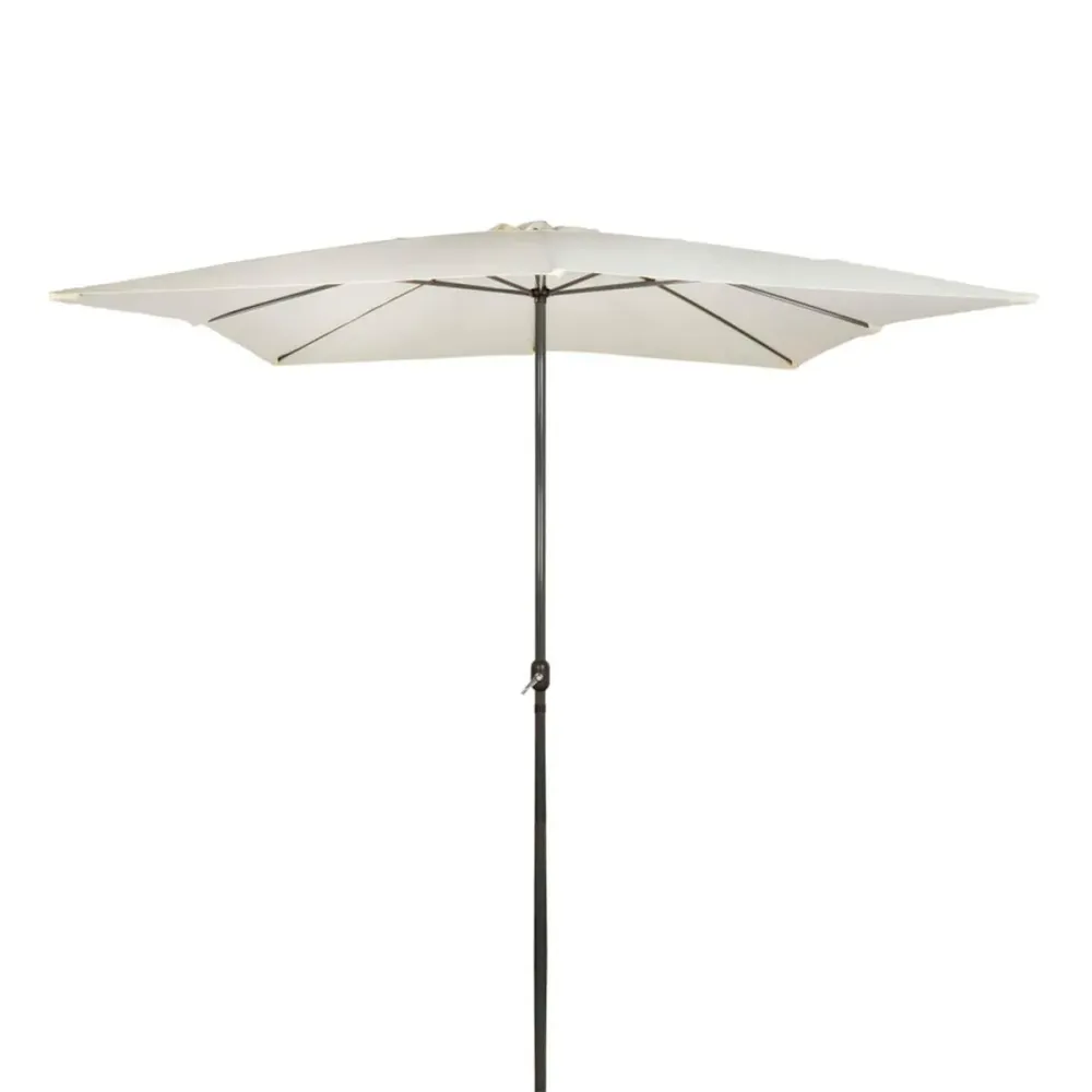 Sombrilla cuadrada Aktive Garden con doble techo mástil aluminio Ø48 mm crema 275x300x300 cm en Tela de Poliéster