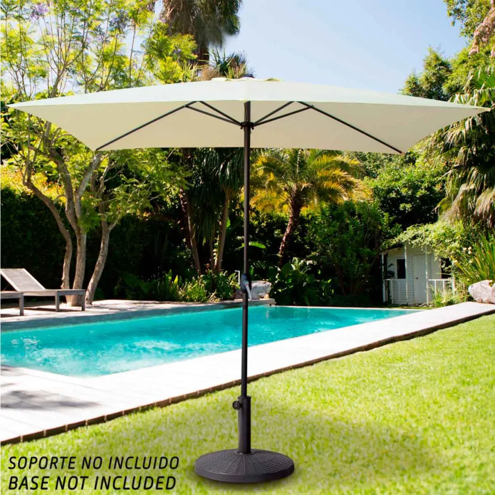 Sombrilla cuadrada Aktive Garden con manivela protección UV50 crema 300x300 cm con Protección UV 50+