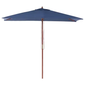 Sombrilla de jardín 195 cm flamenco azul marino en Color Arena y Blanco