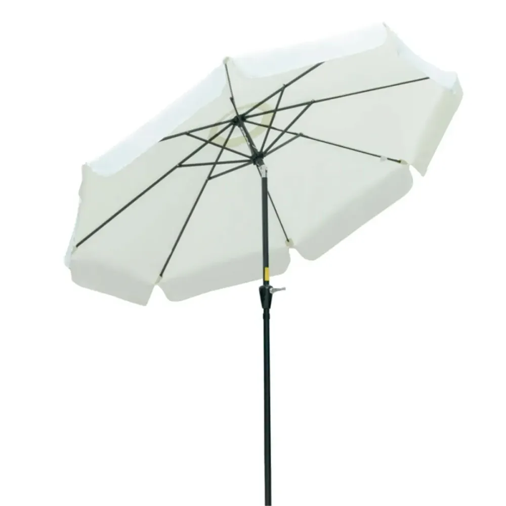 Sombrilla de jardín Outsunny inclinable con ventilación y manivela beis Ø266x248,5 cm con Protección UV 50+