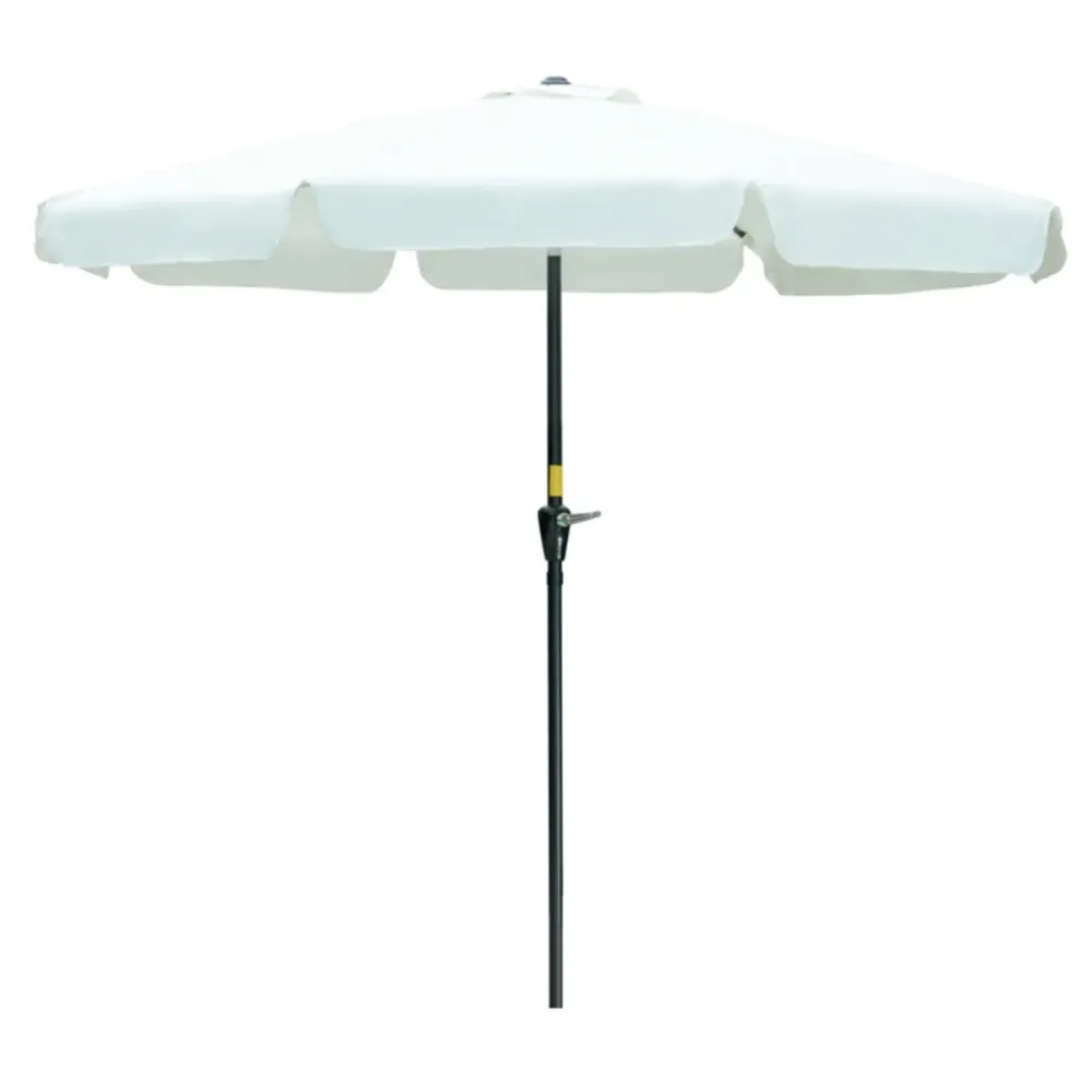 Sombrilla de jardín Outsunny inclinable con ventilación y manivela beis Ø266x248,5 cm con Protección UV 50+