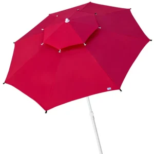 Sombrilla octogonal doble techo y protección UV35 + Aktive Beach Rojo con Protección UV 50+