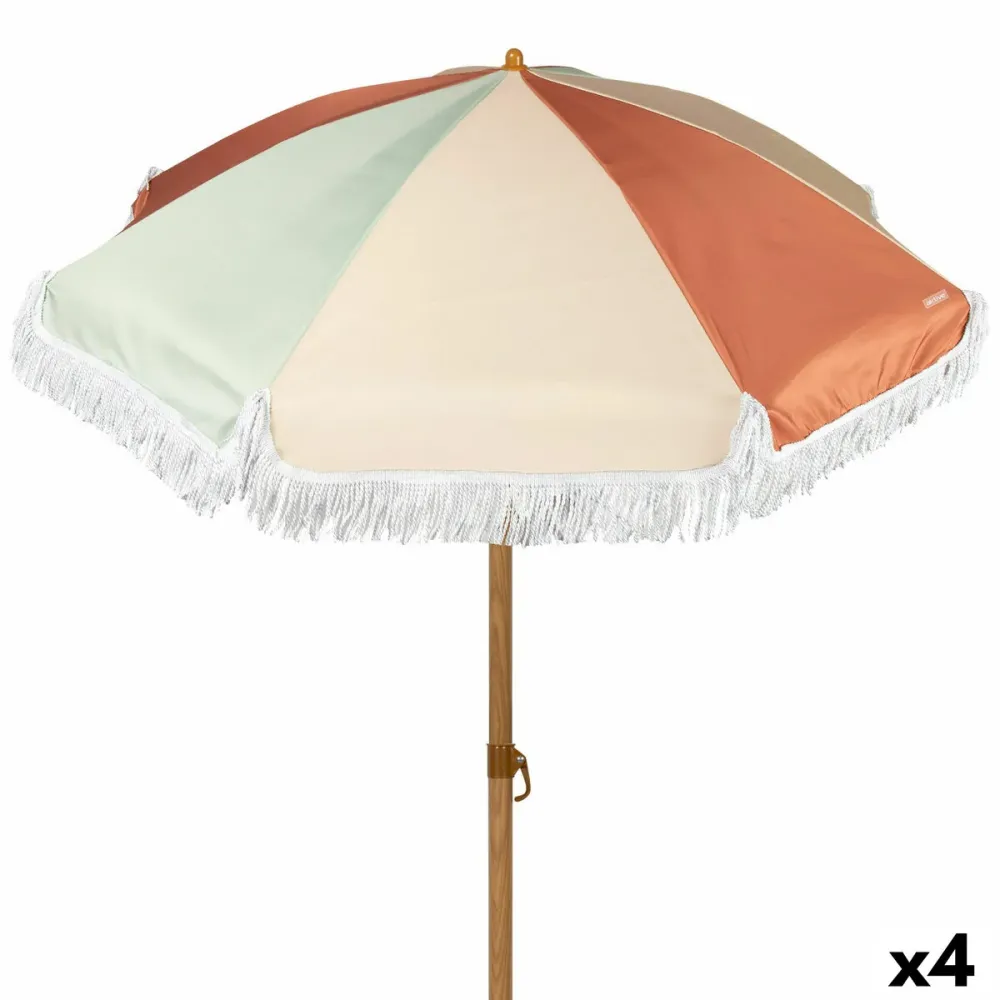 Sombrilla de playa Aktive Ø 200 cm 200 x 185 x 200 cm (4 Unidades) Diámetro 3 Metros