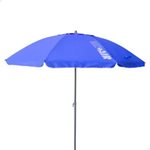 Sombrilla playa antiviento Ø200 cm azul c/mástil inclinable Aktive con 1 ño de Garantí
