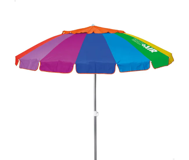 Sombrilla playa antiviento Ø240 cm policromático c/mástil inclinable Aktive