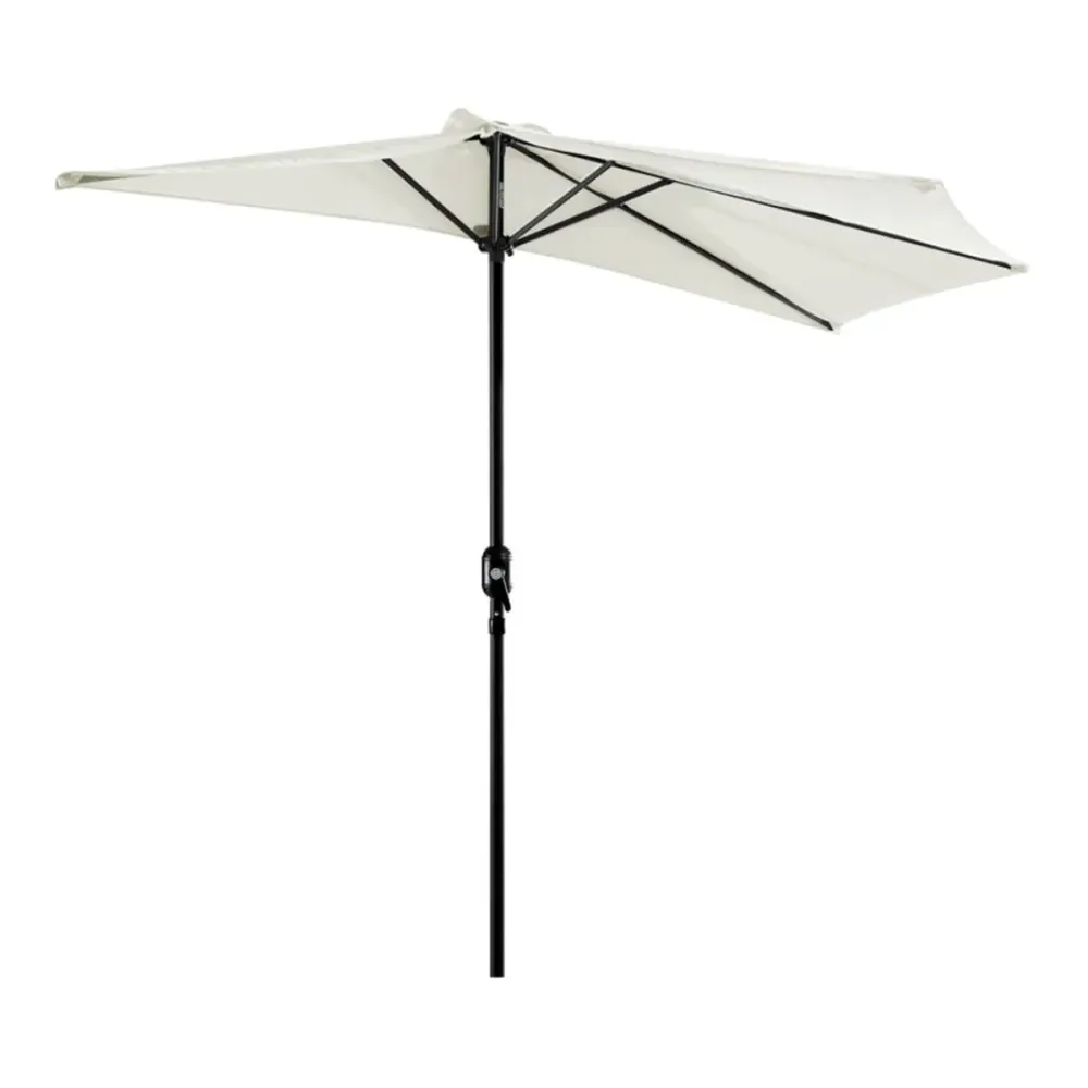 Sombrilla Rectangular Sombrilla de jardín Outsunny con manivela semicircular crema 236x269x138 cm