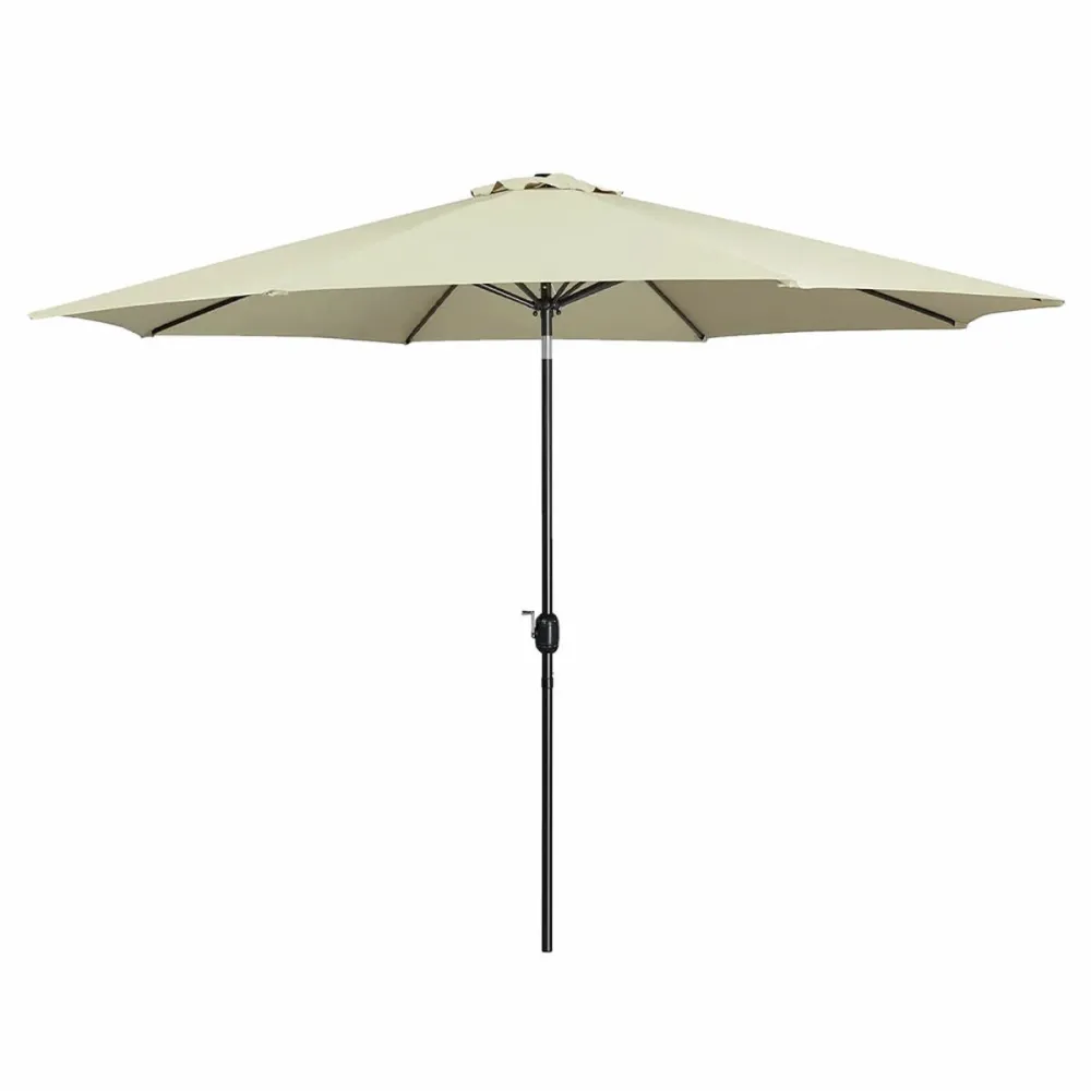 Toldo de Lona Marbueno Sombrilla Acero 8 Varillas D270 cm Material poliéster Beige Jardin, Piscina y Terraza 10483