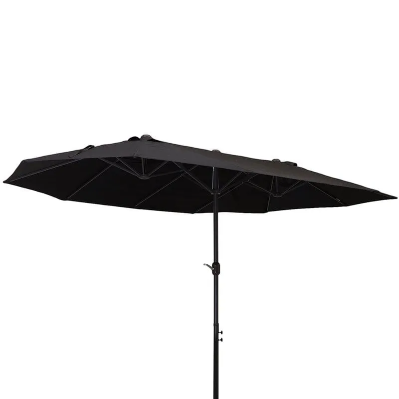 Toldo de Lona Sombrilla doble Outsunny negro 240x460x270 cm