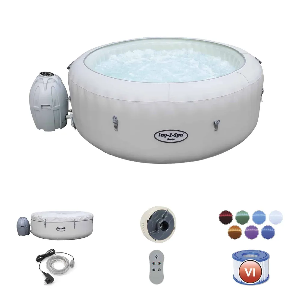 Certificado CE Spa hinchable Bestway lay-z-spa paris 196x66 cm para 4-6 personas con airje