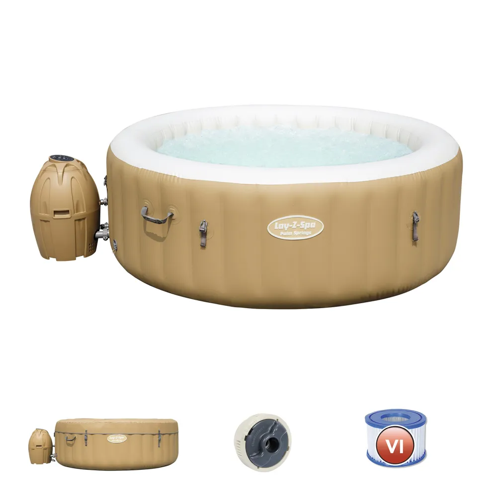 Spa hinchable Bestway lay-z-spa palm springs 196x71 cm para 4-6 personas co con Sistema de Filtracion