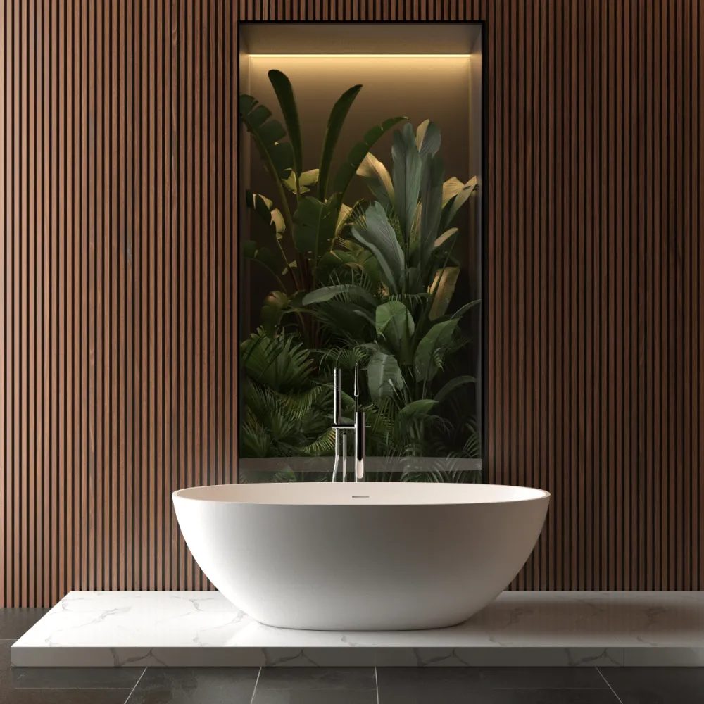 Bañera moderna sólido surface malmo exenta 165 cm