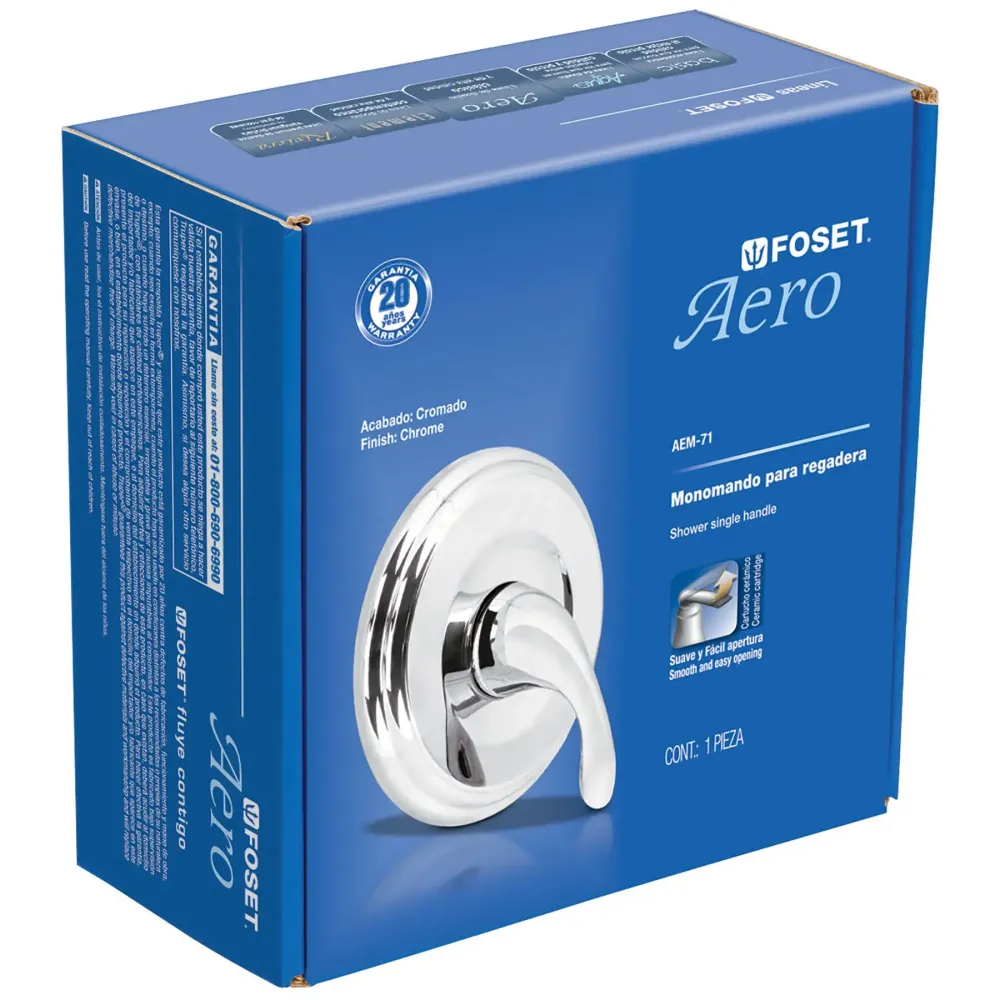 Monomando para regadera, aero con Certificación IP68