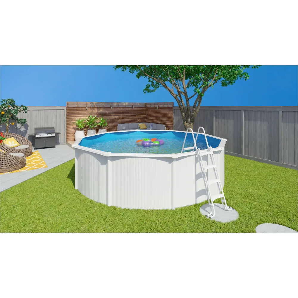 Piscine hors-sol Saphir Ø4,85 x H1,20 m – 18 m³ – Acier galvanisé con Conexión de 1.5"