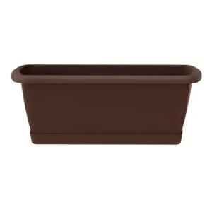 Jardinera Respana Con Soporte De Plastico En Color Marron 49 prolongado X 18,4 (Ancho) X 14,5 (Alto) Cm con Ventosa para V...