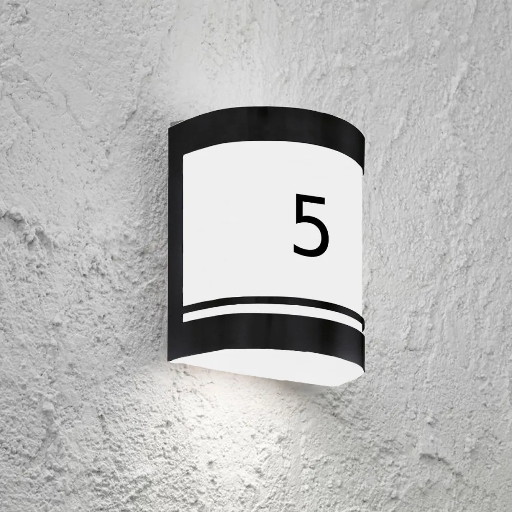 Cgc lighting aplique de exterior curvo negro para jardín número de casa E27