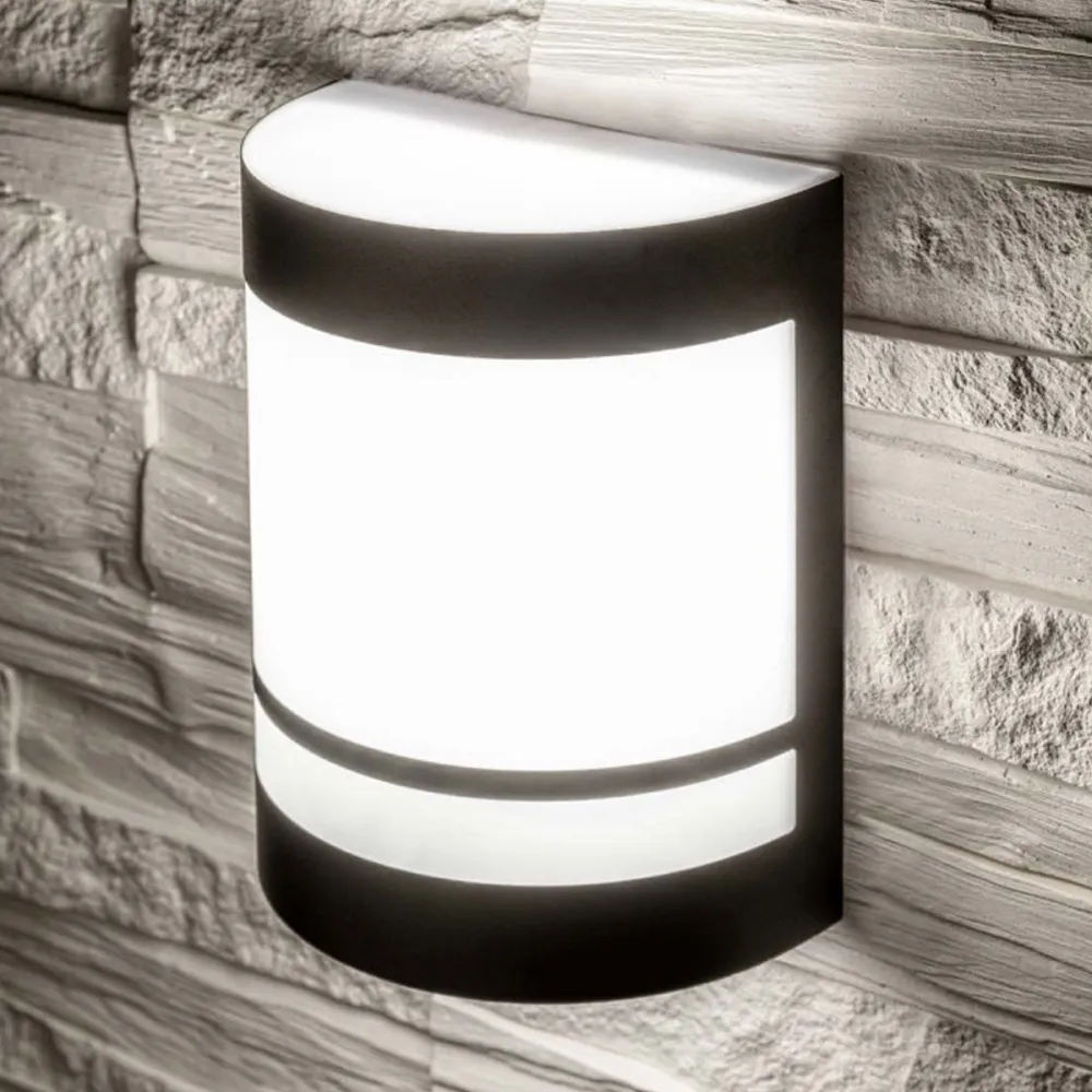Cgc lighting aplique de exterior curvo negro para jardín número de casa E27
