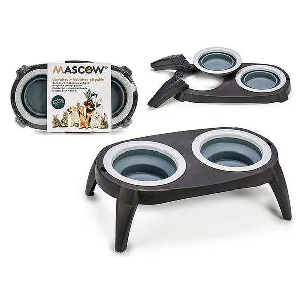 Comedero para Mascotas Mascow Gris Silicona (40 x 3,5 x 22 cm)