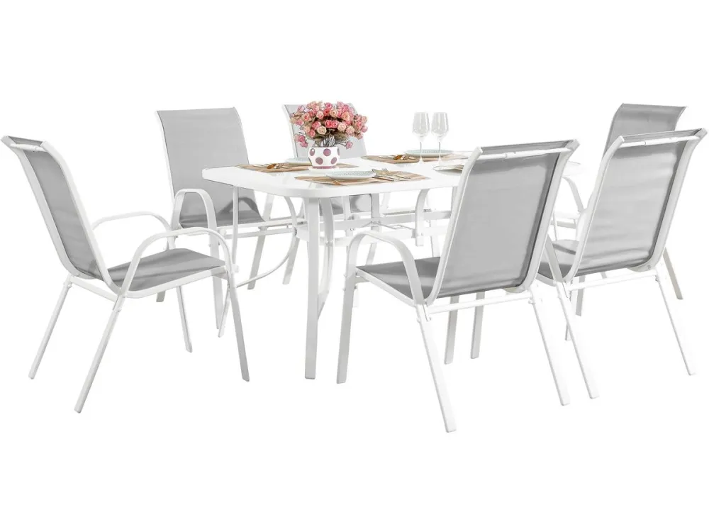 Comedor de jardín en textileno cordoba - phoenix - gris