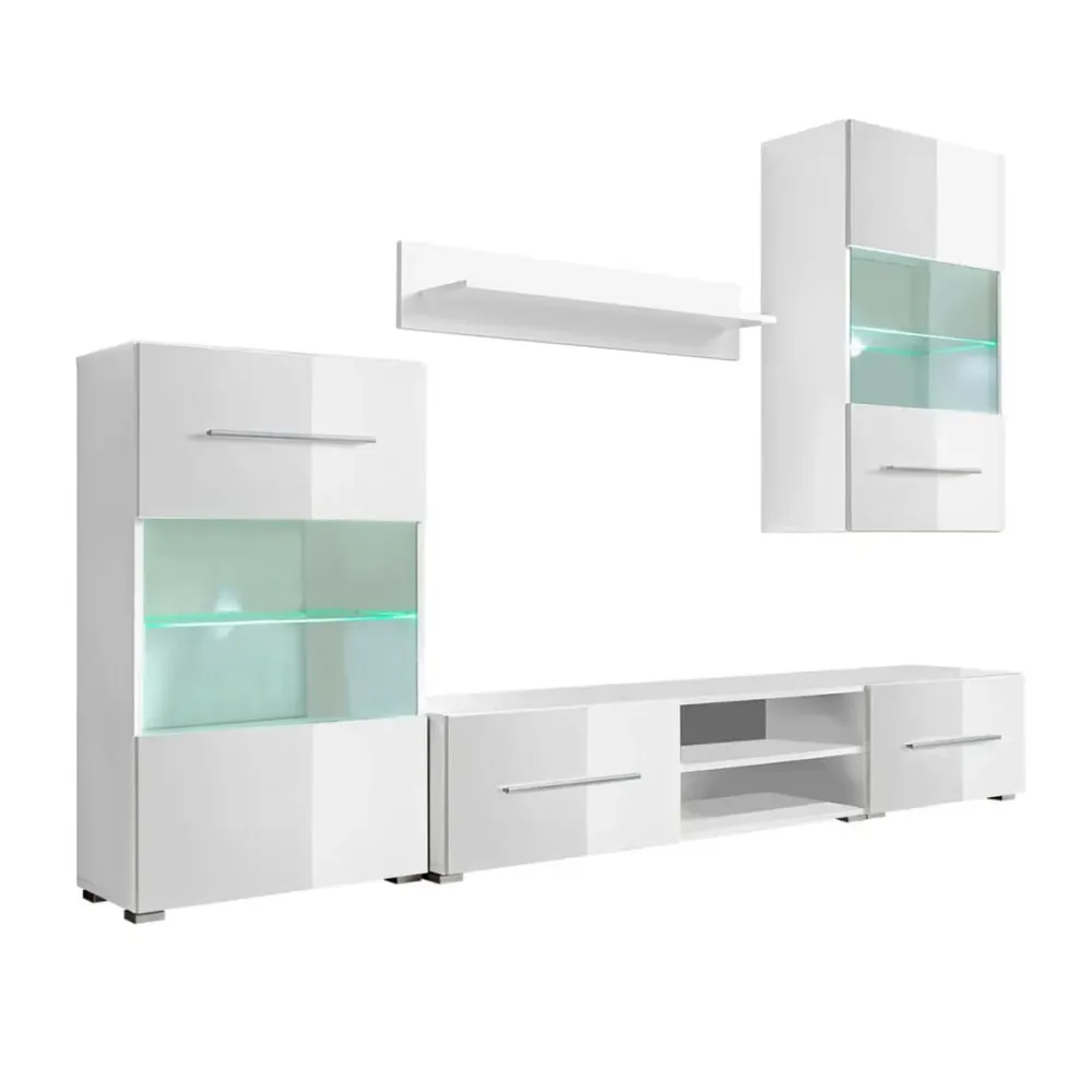 Composición de salón Living luz LED blanco 240 cm