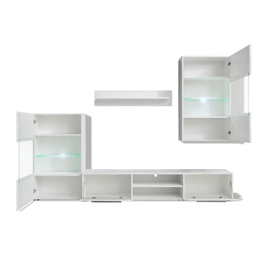 Composición de salón Living luz LED blanco 240 cm