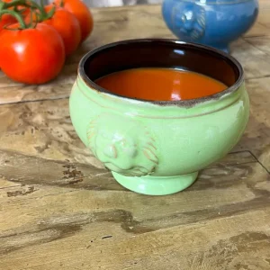 Cuenco De Porcelana Con Diseño De Leones Amarillo