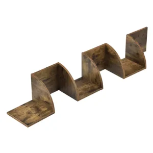 Estanterí de Pared estilosa - 123 x 19,5 x 19,5 cm - Color Nuez Mate - diseño Clásico