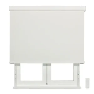 Estor Enrollable motorizado ViewBox con Cajón de Aluminio - Tejido Opaco Térmico/Oscurante Blanco 75 X 190cm