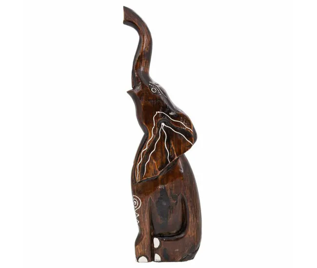 Figura Decorativa Alexandra House Living Marrón definido Madera Elefante 6 x 50 x 14 cm