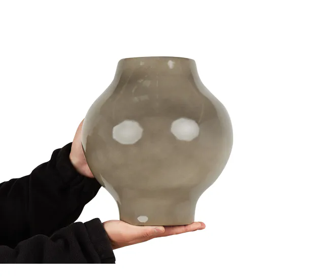 Florero de terracota gris pardo 31 cm MAGAN