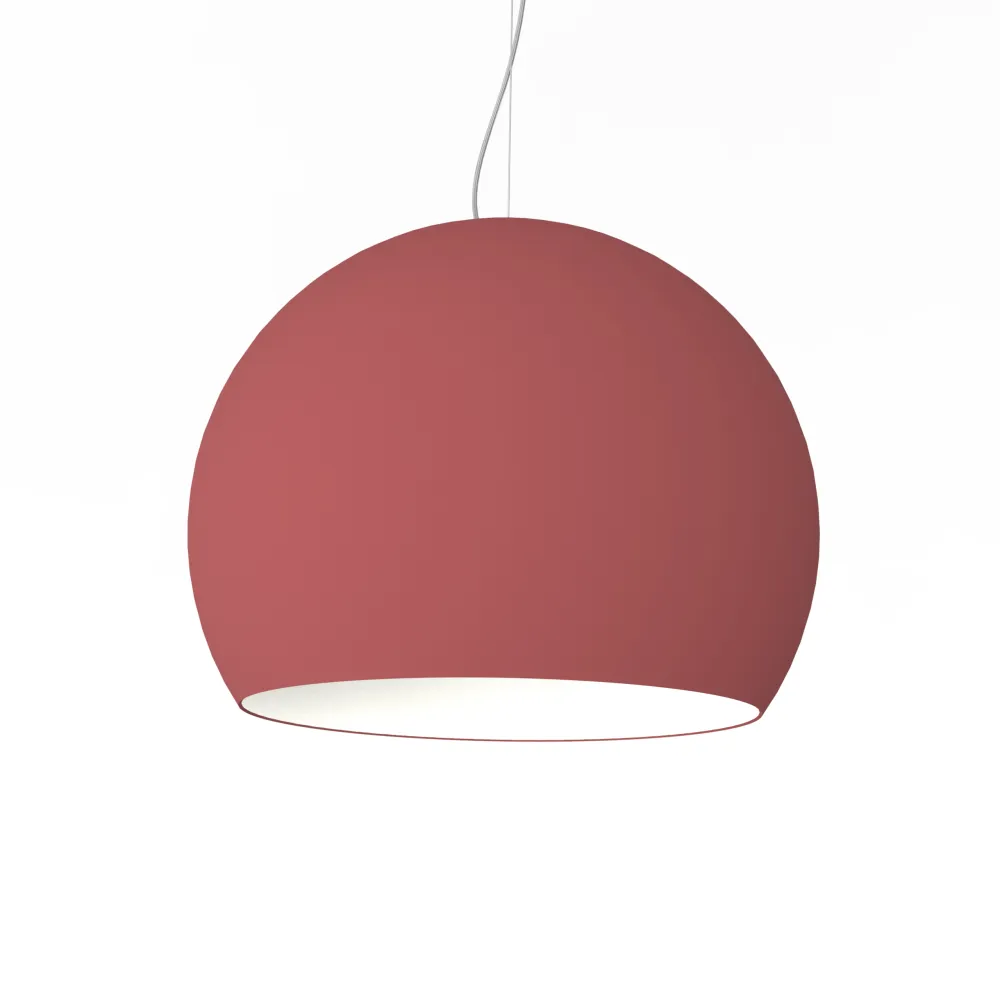 Joe lámpara pendiente, 1x E27, max 42w, piel de vaca roja/blanco, d.50cm